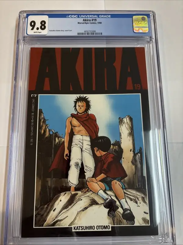 Akira #19 (Marvel Comics, 1990), CGC 9.8 graded comic book, Universal Blue label — front cover in its holder