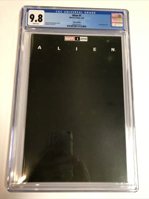 Alien #1 (Marvel Comics, 2021), CGC 9.8 graded comic book, Universal Blue label — front cover in its holder