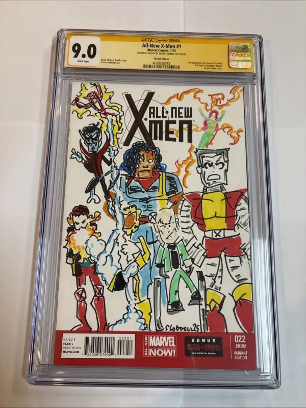 All-New X-Men #1 (Marvel Comics, 2013), CGC 9.0 graded comic book, Signature Series label — front cover in its holder