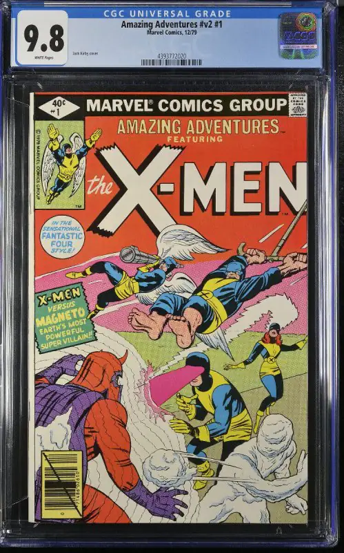 Amazing Adventures #1 (Marvel Comics, 1979), CGC 9.8 graded comic book, Universal Blue label — front cover in its holder
