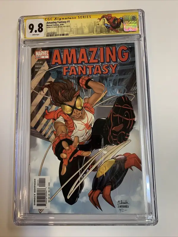Amazing Fantasy #1 (Marvel Comics, 2004), CGC 9.8 graded comic book, Signature Series label — front cover in its holder