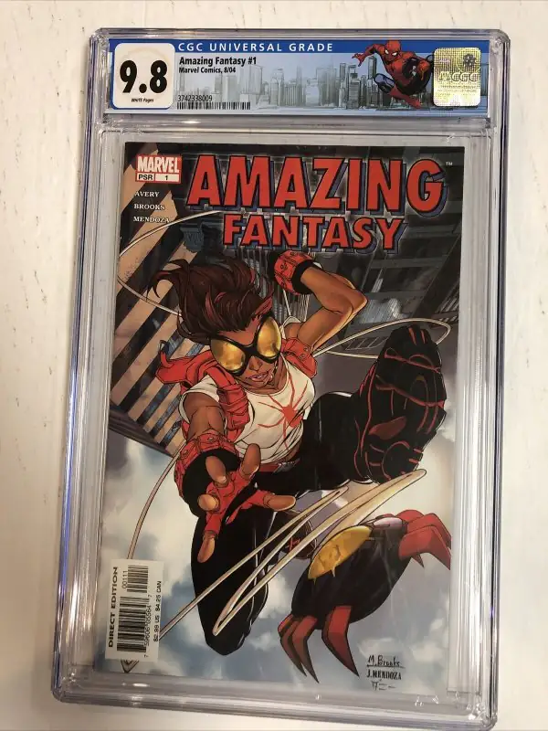 Amazing Fantasy #1 (Marvel Comics, 2004), CGC 9.8 graded comic book, Universal Blue label — front cover in its holder