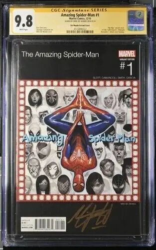 Amazing Spider-Man #1 (Marvel Comics, 2015), CGC 9.8 graded comic book, Signature Series label — front cover in its holder