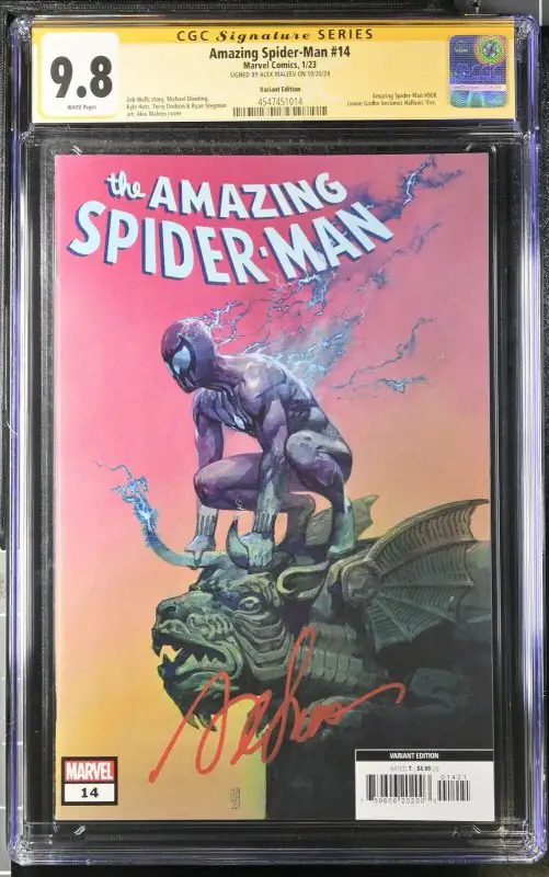 Amazing Spider-Man #14 (Marvel Comics, 2023), CGC 9.8 graded comic book, Signature Series label — front cover in its holder