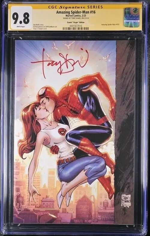 Amazing Spider-Man #16 (Marvel Comics, 2023), CGC 9.8 graded comic book, Signature Series label — front cover in its holder