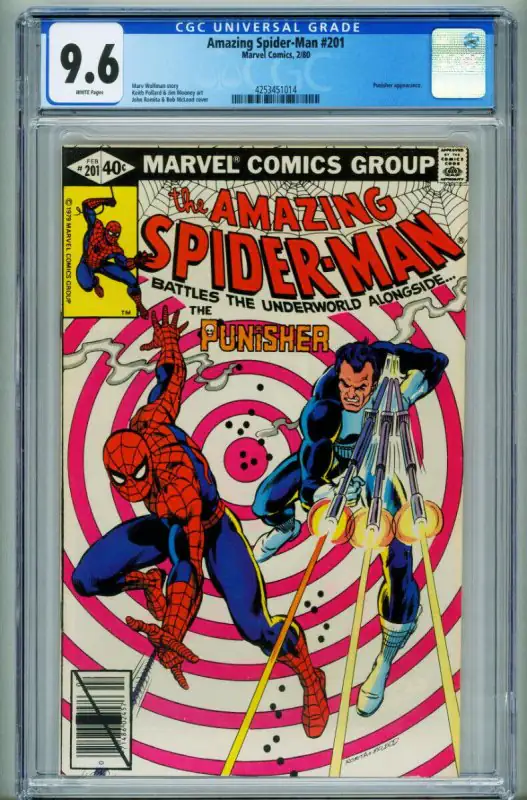 Amazing Spider-Man #201 (Marvel Comics, 1980), CGC 9.6 graded comic book, Universal Blue label — front cover in its holder