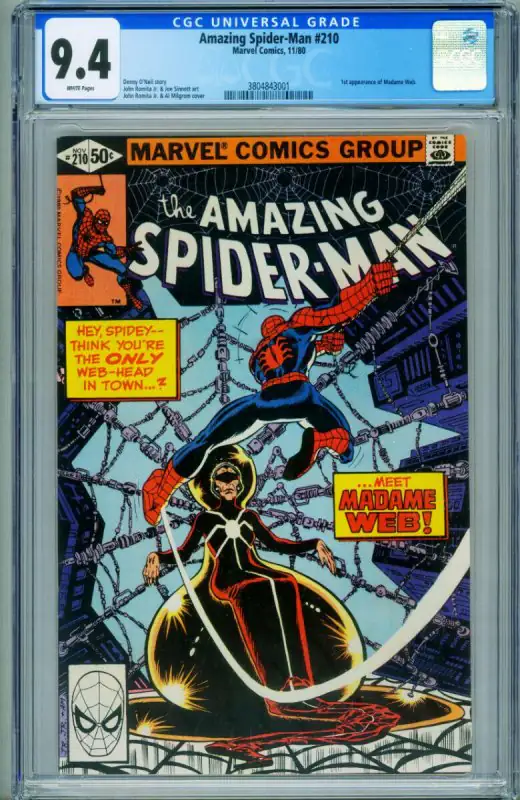 Amazing Spider-Man #210 (Marvel Comics, 1980), CGC 9.4 graded comic book, Universal Blue label — front cover in its holder