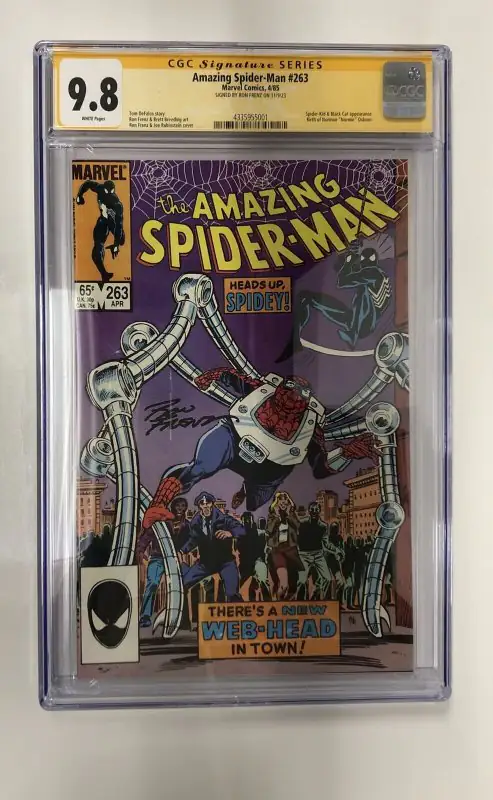 Amazing Spider-Man #263 (Marvel Comics, 1985), CGC 9.8 graded comic book, Signature Series label — front cover in its holder