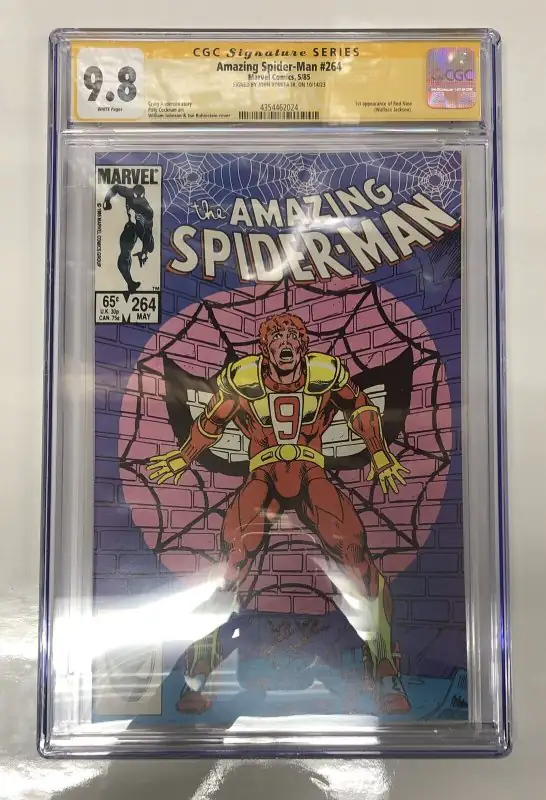 Amazing Spider-Man #264 (Marvel Comics, 1985), CGC 9.8 graded comic book, Signature Series label — front cover in its holder