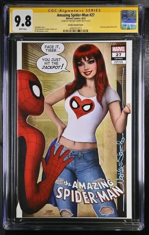 Amazing Spider-Man #27 (Marvel Comics, 2023), CGC 9.8 graded comic book, Signature Series label — front cover in its holder