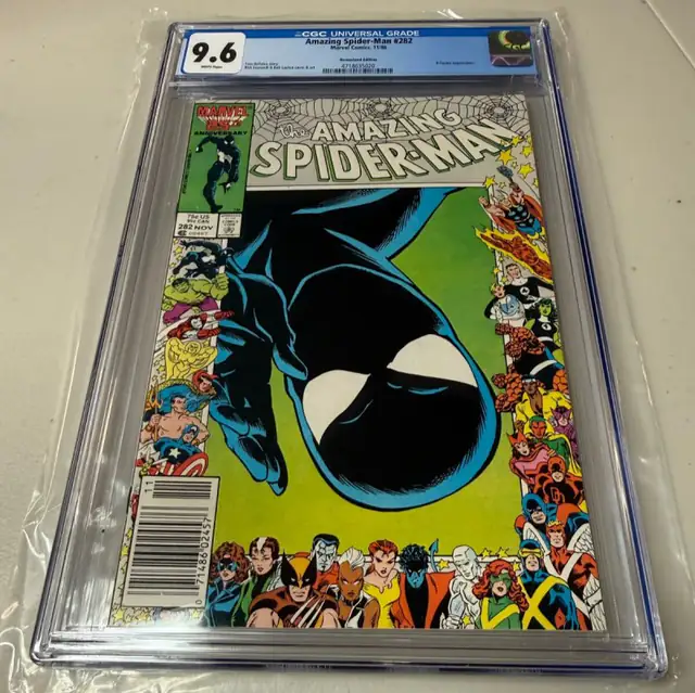Amazing Spider-Man #282 (Marvel Comics, 1986), CGC 9.6 graded comic book, Universal Blue label — front cover in its holder