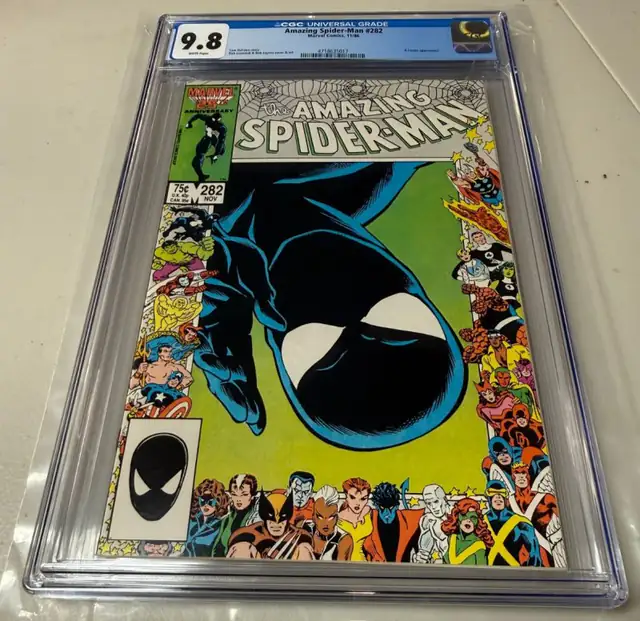 Amazing Spider-Man #282 (Marvel Comics, 1986), CGC 9.8 graded comic book, Universal Blue label — front cover in its holder