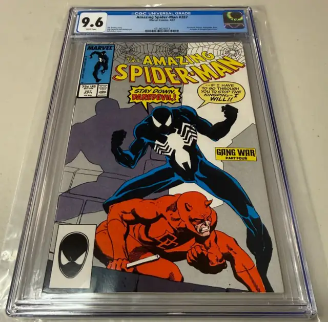 Amazing Spider-Man #287 (Marvel Comics, 1987), CGC 9.6 graded comic book, Universal Blue label — front cover in its holder