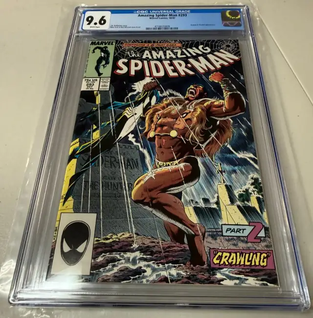 Amazing Spider-Man #293 (Marvel Comics, 1987), CGC 9.6 graded comic book, Universal Blue label — front cover in its holder
