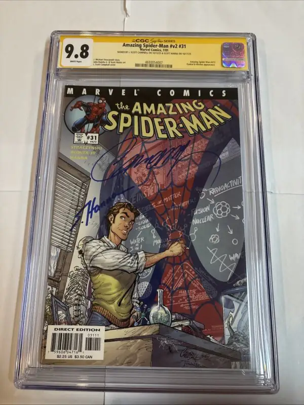 Amazing Spider-Man #31 (Marvel Comics, 2001), CGC 9.8 graded comic book, Signature Series label — front cover in its holder