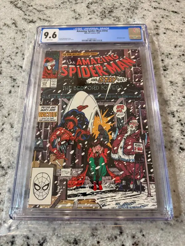 Amazing Spider-Man #314 (Marvel Comics, 1989), CGC 9.6 graded comic book, Universal Blue label — front cover in its holder