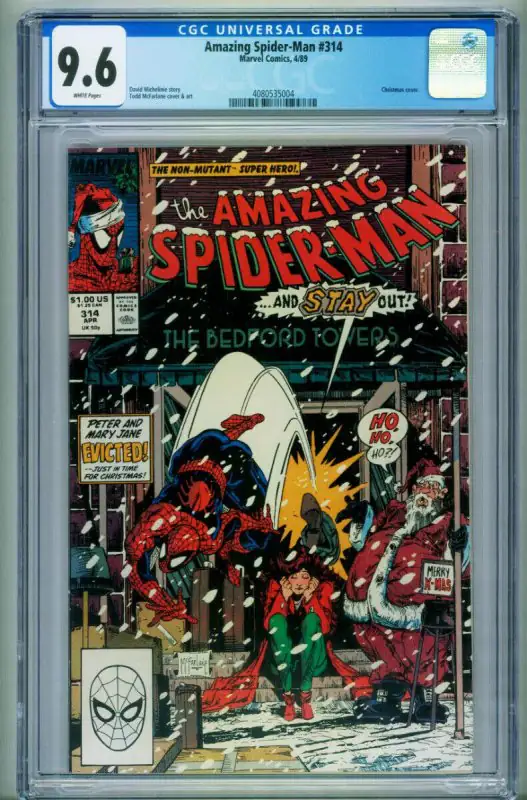 Amazing Spider-Man #314 (Marvel Comics, 1989), CGC 9.6 graded comic book, Universal Blue label — front cover in its holder