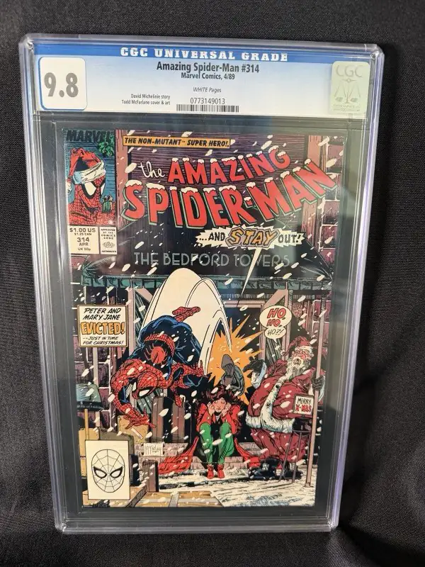 Amazing Spider-Man #314 (Marvel Comics, 1989), CGC 9.8 graded comic book, Universal Blue label — front cover in its holder