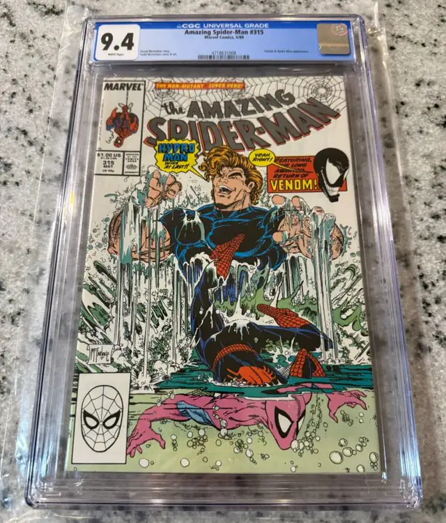 Amazing Spider-Man #315 (Marvel Comics, 1989), CGC 9.4 graded comic book, Universal Blue label — front cover in its holder