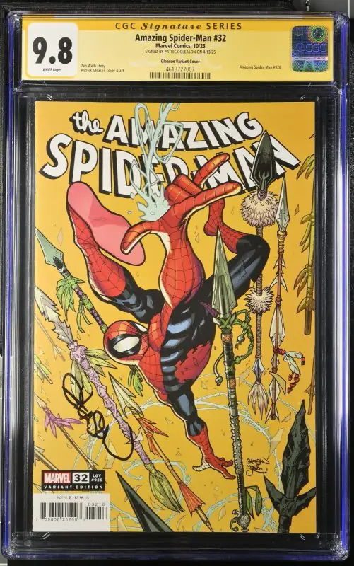 Amazing Spider-Man #32 (Marvel Comics, 2023), CGC 9.8 graded comic book, Signature Series label — front cover in its holder