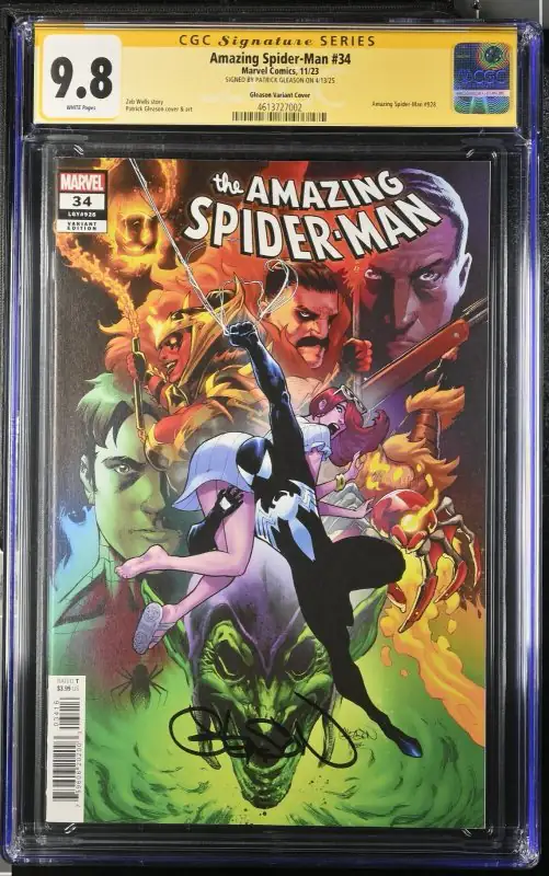 Amazing Spider-Man #34 (Marvel Comics, 2023), CGC 9.8 graded comic book, Signature Series label — front cover in its holder