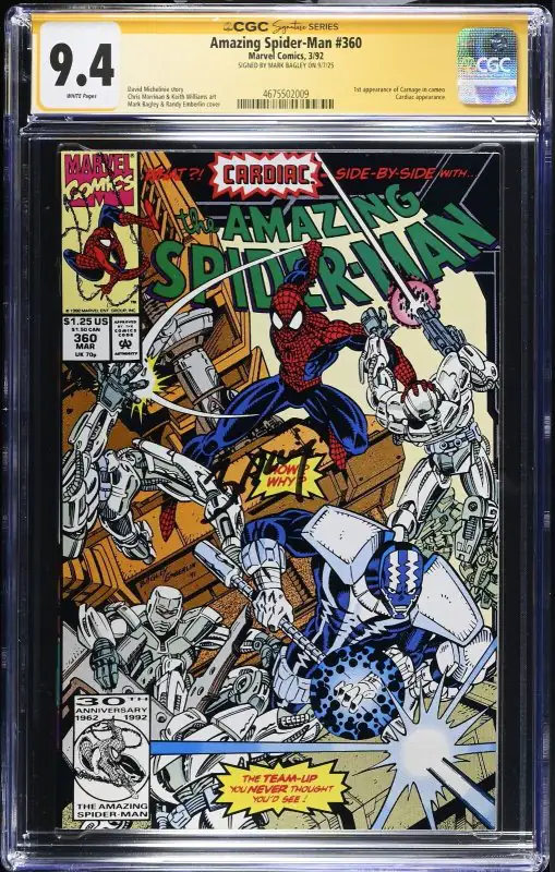 Amazing Spider-Man #360 (Marvel Comics, 1992), CGC 9.4 graded comic book, Signature Series label — front cover in its holder