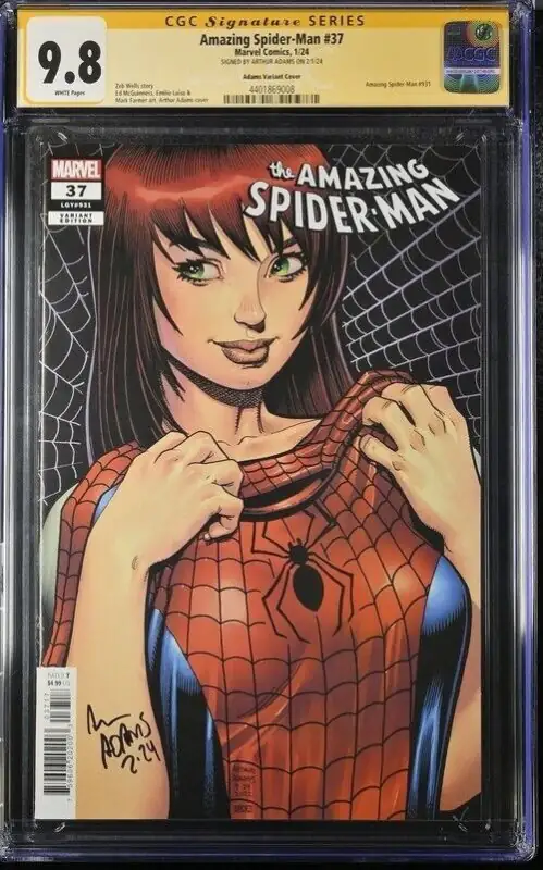 Amazing Spider-Man #37 (Marvel Comics, 2024), CGC 9.8 graded comic book, Signature Series label — front cover in its holder