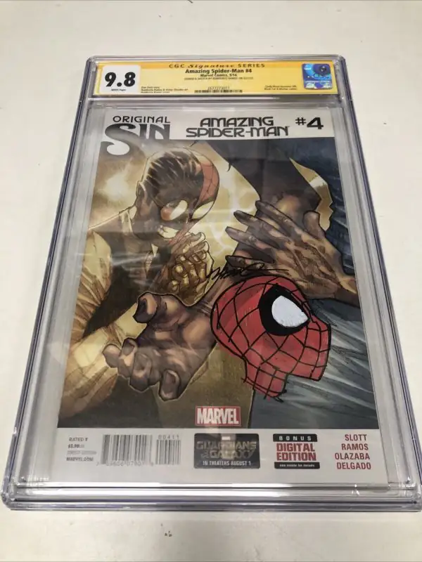 Amazing Spider-Man #4 (Marvel Comics, 2014), CGC 9.8 graded comic book, Signature Series label — front cover in its holder