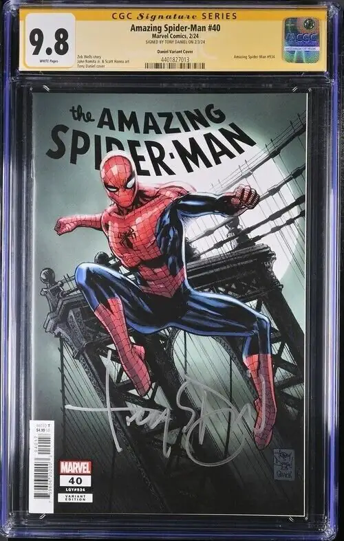 Amazing Spider-Man #40 (Marvel Comics, 2024), CGC 9.8 graded comic book, Signature Series label — front cover in its holder