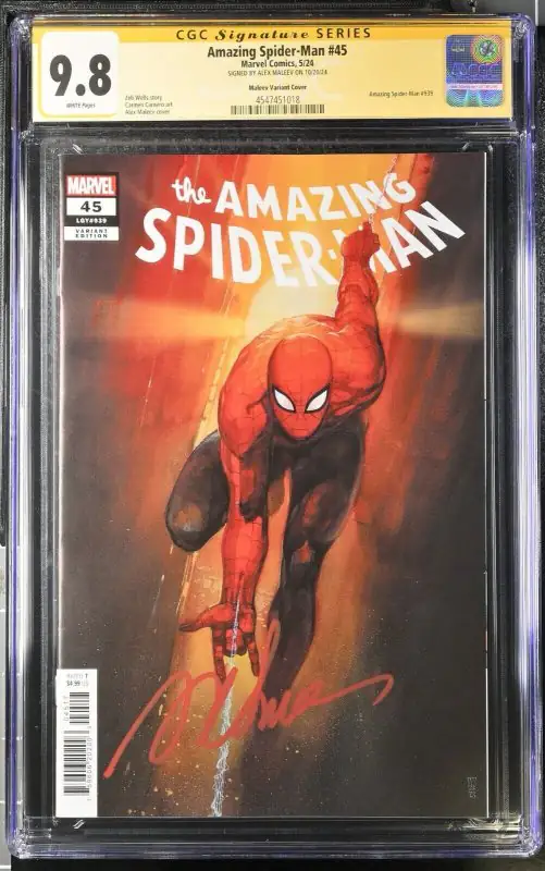Amazing Spider-Man #45 (Marvel Comics, 2024), CGC 9.8 graded comic book, Signature Series label — front cover in its holder