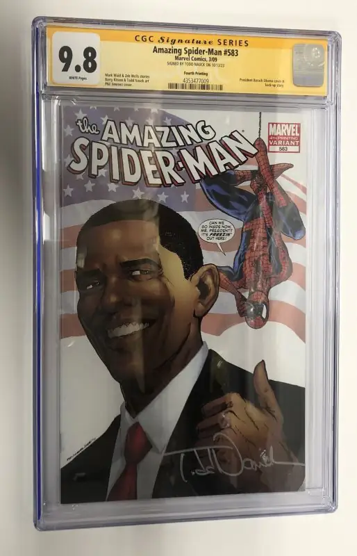 Amazing Spider-Man #583 (Marvel Comics, 2009), CGC 9.8 graded comic book, Signature Series label — front cover in its holder