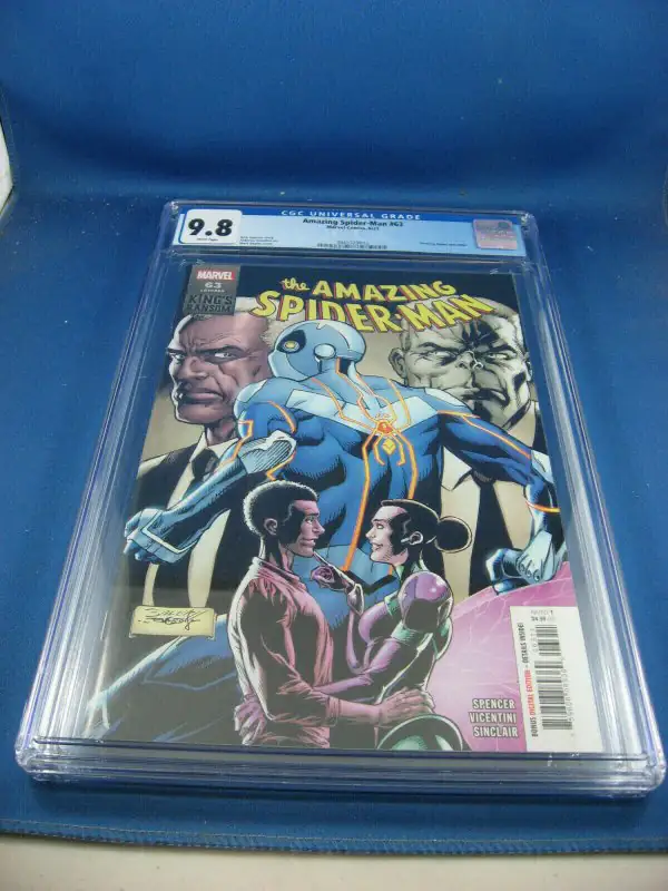 Amazing Spider-Man #63 (Marvel Comics, 2021), CGC 9.8 graded comic book, Universal Blue label — front cover in its holder