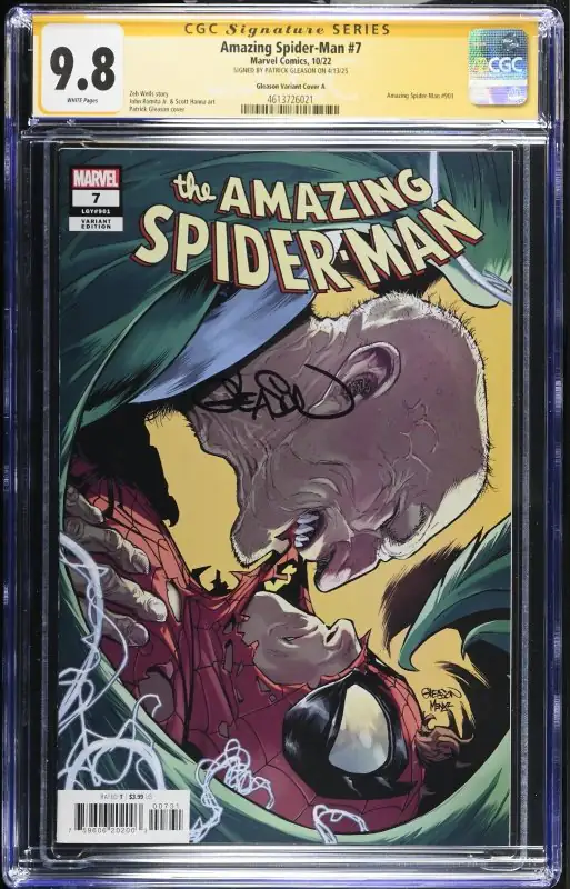 Amazing Spider-Man #7 (Marvel Comics, 2022), CGC 9.8 graded comic book, Signature Series label — front cover in its holder