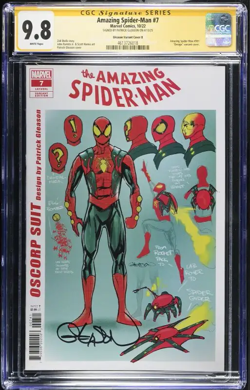 Amazing Spider-Man #7 (Marvel Comics, 2022), CGC 9.8 graded comic book, Signature Series label — front cover in its holder