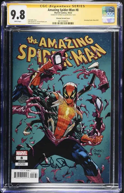 Amazing Spider-Man #8 (Marvel Comics, 2022), CGC 9.8 graded comic book, Signature Series label — front cover in its holder