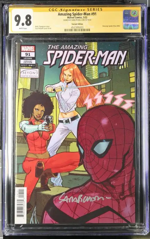 Amazing Spider-Man #91 (Marvel Comics, 2022), CGC 9.8 graded comic book, Signature Series label — front cover in its holder
