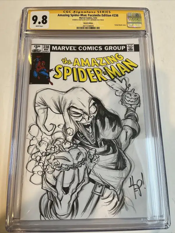 Amazing Spider-Man Facsimile #238 (Marvel Comics, 2022), CGC 9.8 graded comic book, Signature Series label — front cover in its holder