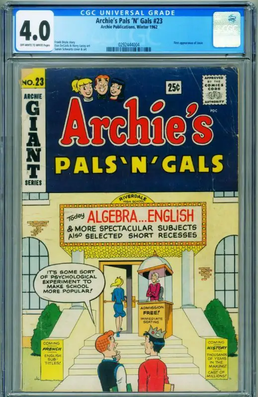 Archie's Pals 'N' Gals #23 (Archie Comics, 1962), CGC 4.0 graded comic book, Universal Blue label — front cover in its holder