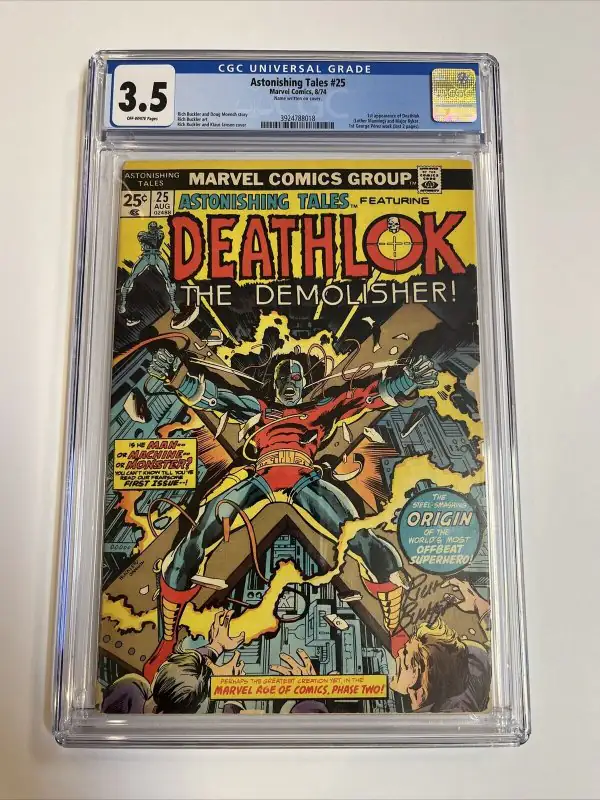 Astonishing Tales #25 (Marvel Comics, 1974), CGC 3.5 graded comic book, Universal Blue label — front cover in its holder