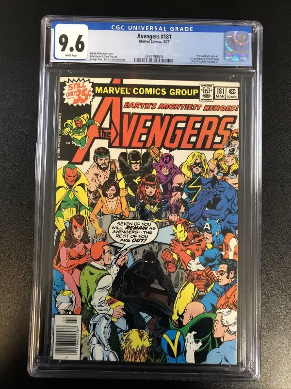 Avengers #181 (Marvel Comics, 1979), CGC 9.6 graded comic book, Universal Blue label — front cover in its holder