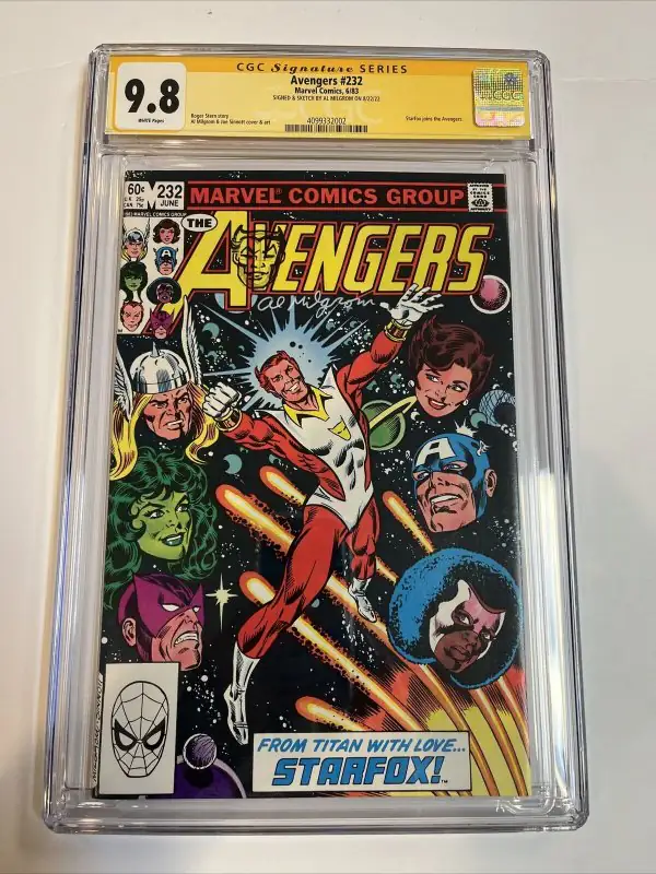 AVengers #232 (Marvel Comics, 1983), CGC 9.8 graded comic book, Signature Series label — front cover in its holder
