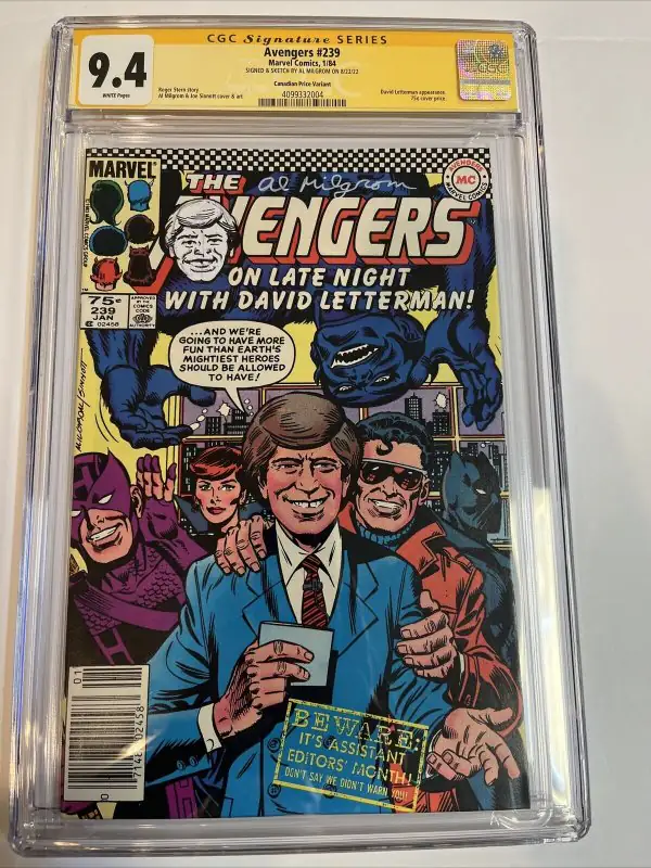 AVengers #239 (Marvel Comics, 1984), CGC 9.4 graded comic book, Signature Series label — front cover in its holder