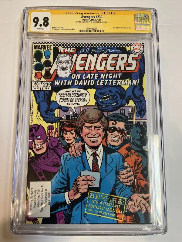 AVengers #239 (Marvel Comics, 1984), CGC 9.8 graded comic book, Signature Series label — front cover in its holder