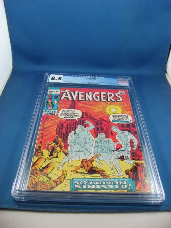 Avengers #85 (Marvel Comics, 1971), CGC 8.5 graded comic book, Universal Blue label — front cover in its holder