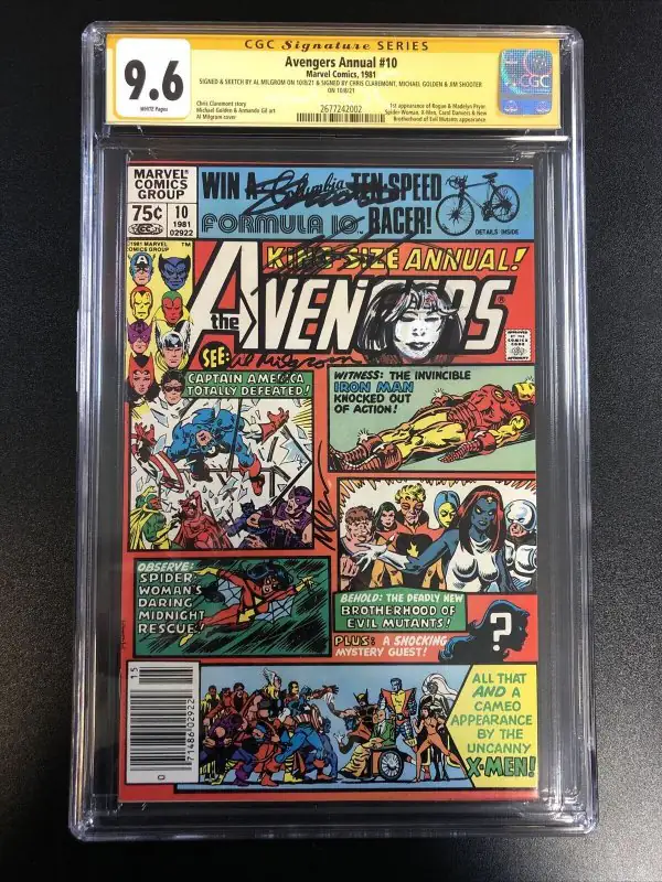 Avengers Annual #10 (Marvel Comics, 1981), CGC 9.6 graded comic book, Signature Series label — front cover in its holder
