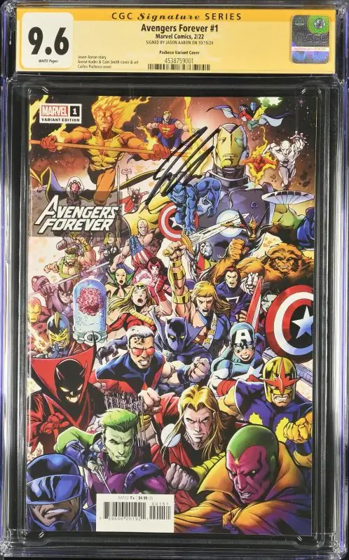 Avengers Forever #1 (Marvel Comics, 2022), CGC 9.6 graded comic book, Signature Series label — front cover in its holder