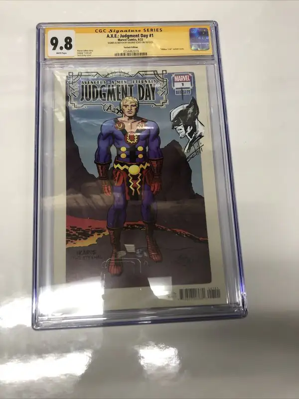A.X.E: Judgment Day #1 (Marvel Comics, 2022), CGC 9.8 graded comic book, Signature Series label — front cover in its holder