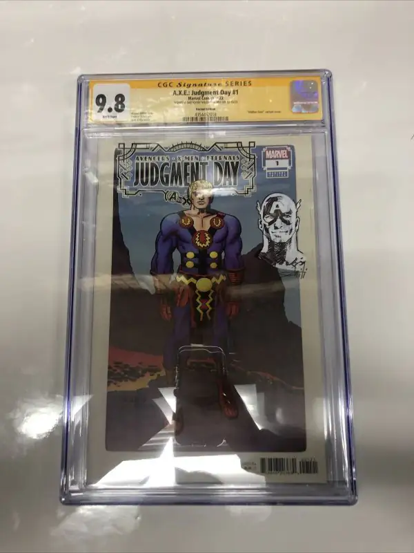 A.X.E: Judgment Day #1 (Marvel Comics, 2022), CGC 9.8 graded comic book, Signature Series label — front cover in its holder