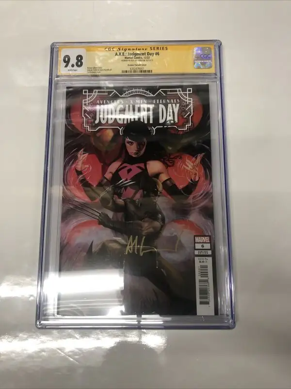 A.X.E: Judgment Day #6 (Marvel Comics, 2022), CGC 9.8 graded comic book, Signature Series label — front cover in its holder