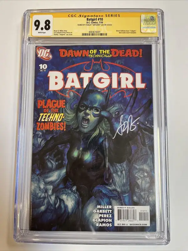 Batgirl #10 (DC Comics, 2010), CGC 9.8 graded comic book, Signature Series label — front cover in its holder